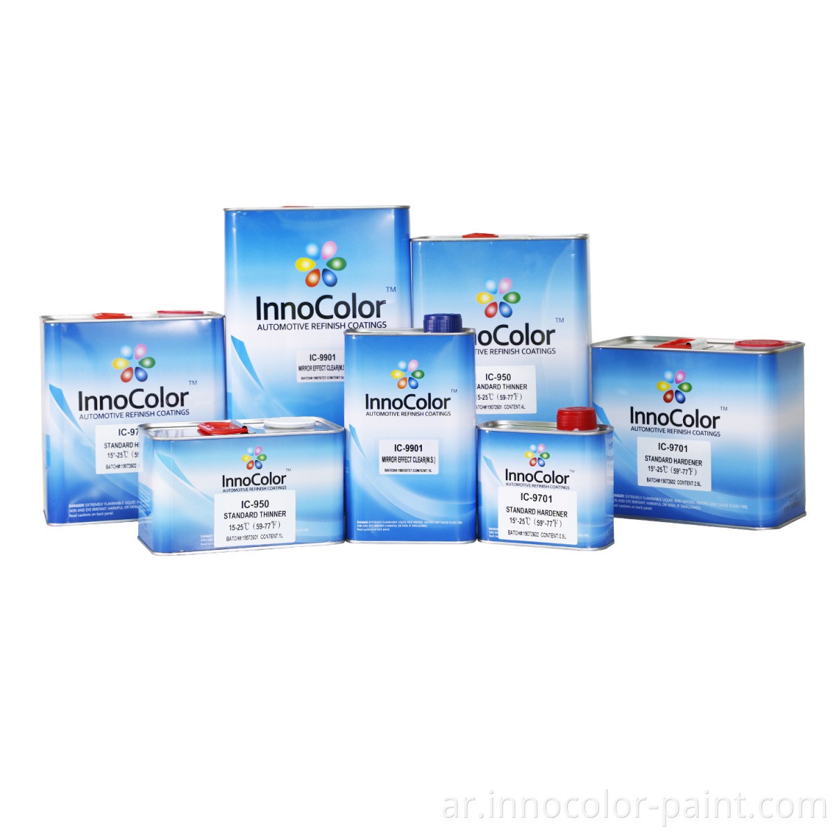 Innocolor Automotive Refinish Paint 2K Basecoat Topcoat شفافًا للسيارات الزرقاء للسيارات